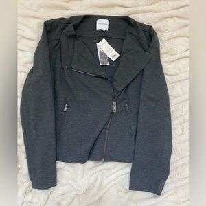 NWT Catherine Malandrino Moto Zip-Up Jacket grey sz XXL